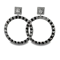 Black Rebel Circle Earrings