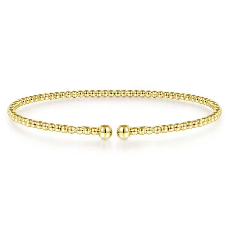 Bujukan Beaded Yellow Gold Bangle Bracelet