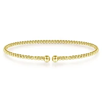 Bujukan Beaded Yellow Gold Bangle Bracelet