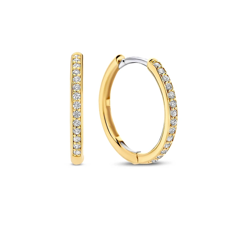 Basic 18MM Golden Sparkle Huggie Earrings