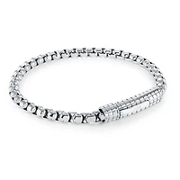 Steel Checkered Push Clasp Bracelet