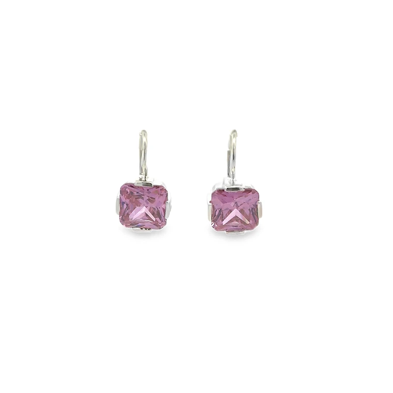 Dangle Pink Zirconia Earrings