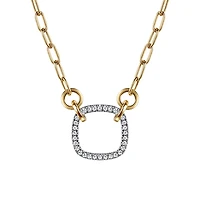 Open Cushion Shape Diamond Paperclip Necklace
