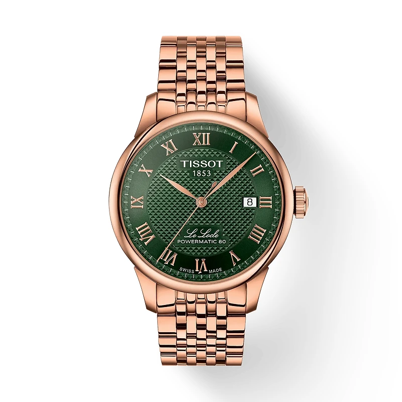 Le Locle Rose Gold PVD with Green Dial 39MM Watch