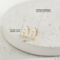 Kids Clear Baguette Hoop Earrings