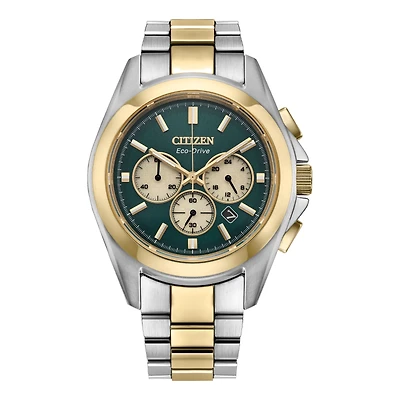 Green Dial Chronograph Two-Tone Watch