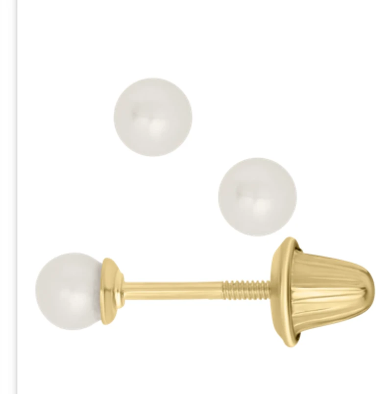 Pearl 3MM Kids Stud Earrings