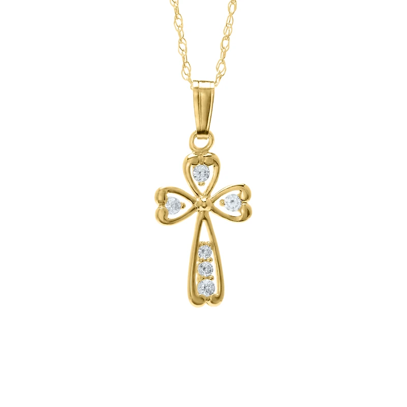 12MM Sparkling Cross Kids Necklace