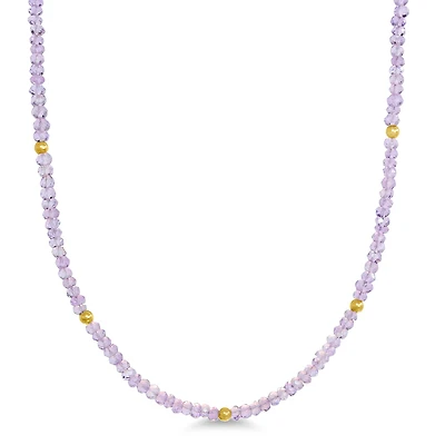 Natural Pink Amethyst Gemstones Necklace