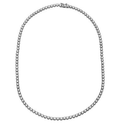 6.77CT Round Cut Diamonds in Cupcake setting Tennis Necklace