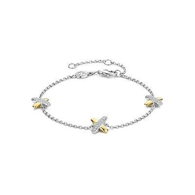 XOXO Two Tone Pave Bracelet