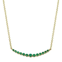 Gradient Smile Bar Emeralds Necklace