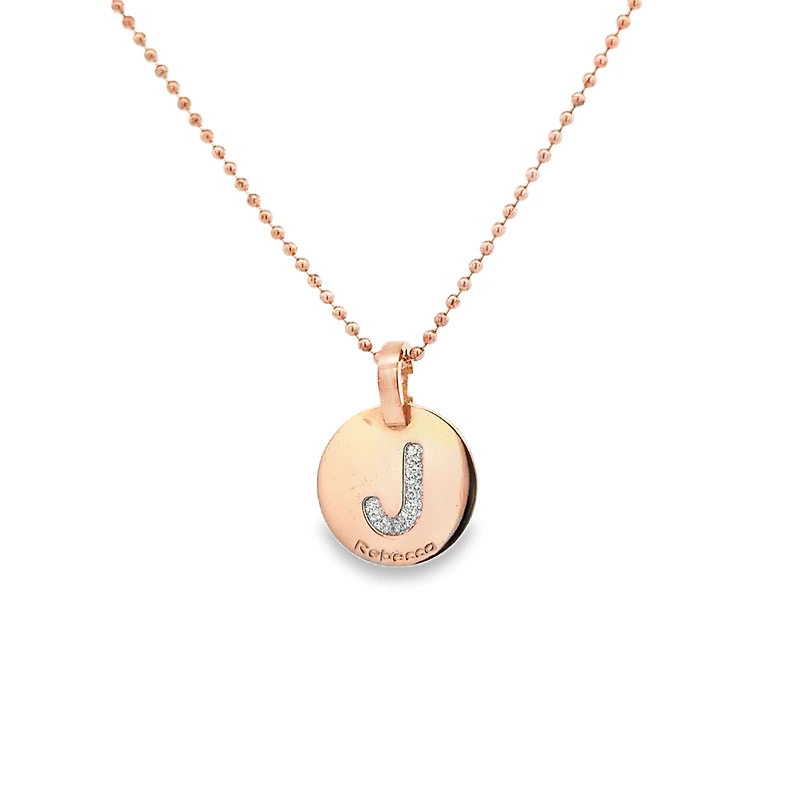 J Initial Glam Film Rose Plated Necklace