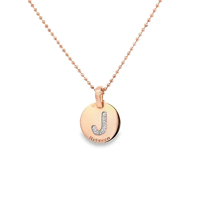 J Initial Glam Film Rose Plated Necklace