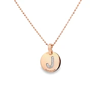 J Initial Glam Film Rose Plated Necklace