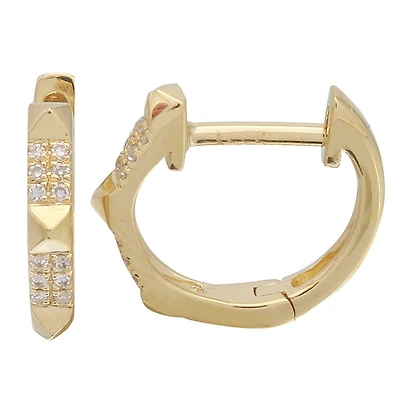 Pyramid Stud Huggie Earrings 11MM
