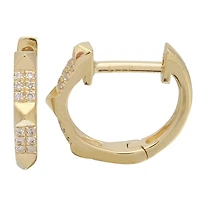 Pyramid Stud Huggie Earrings 11MM