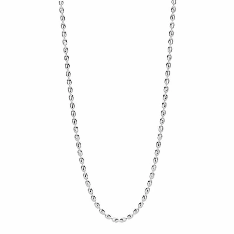 Oval Beads Silver Chain
