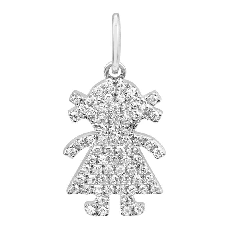 Girl Diamond Pendant 14KW