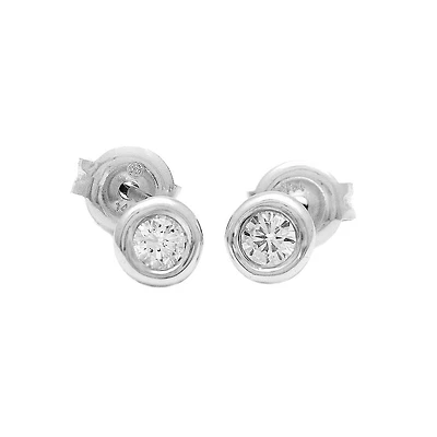 Bezel Diamond .20ct Stud Earrings