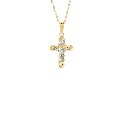 Two Tone 16MM Crucifix Kids Necklace