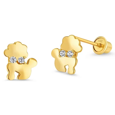 Poodle Dog Stud Earrings
