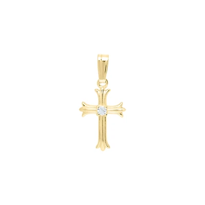11MM White Topaz Cross Kids Necklace