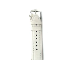18MM White Grossgrain and Leather Strap