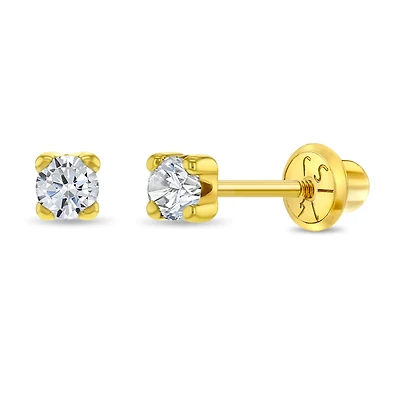 2.5MM Diamond Solitaire Kids Earrings