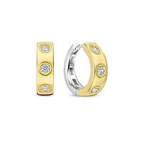 Speckled Zirconia Huggie Earrings