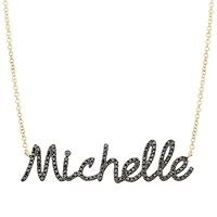 Custom Black Diamonds Name Necklace