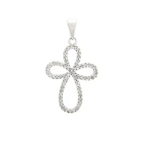 Bubble Cross Diamond Pendant 25MM
