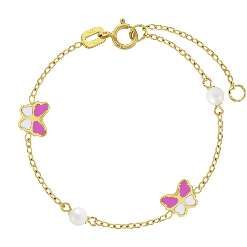 Butterflies and Pearls Kids Bracelet