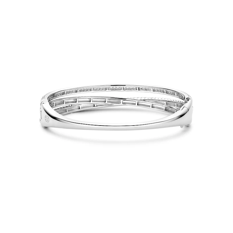 Crossover Trilogy Silver Bangle Bracelet