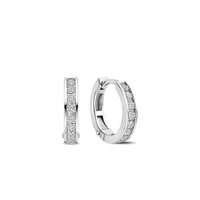 Channel Set Huggie Earrings 16MM