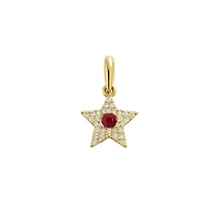 Ruby and Diamonds Star Pendant