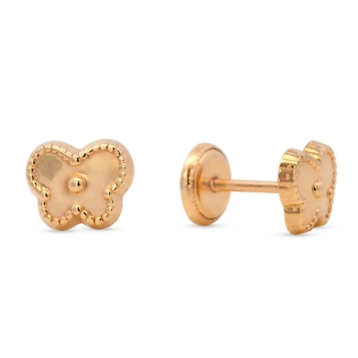 Butterfly Beaded Border Kids Stud Earrings