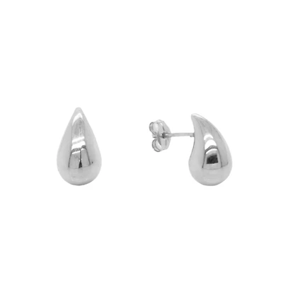 Drop 13MM White Gold Earrings