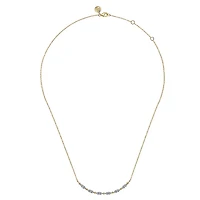 Marquise Shaped Diamond Smile Bar Necklace