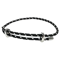 Marine Cord Slider Steel Bracelet - Black Cord