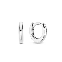 Basic 10MM Silver Huggie Earrings