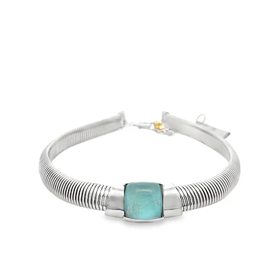 Circles on Water Necklace with Turquoise Stone