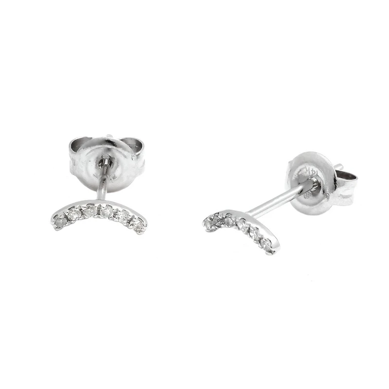 Smile Bar Diamond Stud Earrings