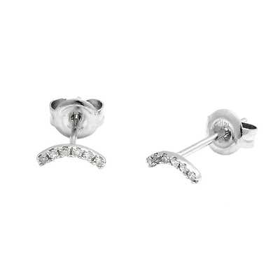 Smile Bar Diamond Stud Earrings