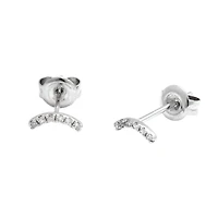 Smile Bar Diamond Stud Earrings