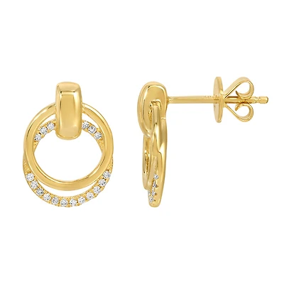 Door Knob Diamond Earrings