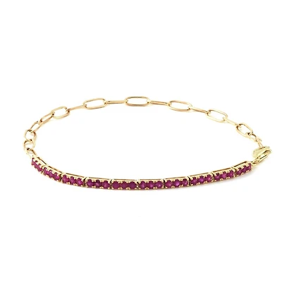 Half Paperclip Precious Stones Bracelet