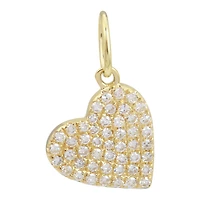 Pave Diamond Heart Pendant 10MM