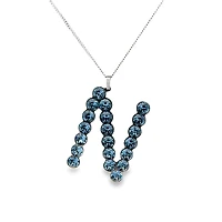 XLarge Blue and Black Swarovski Initial Pendant