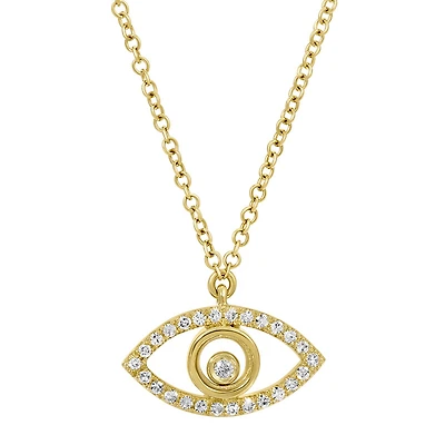 Moving Diamond Evil Eye Large Necklace